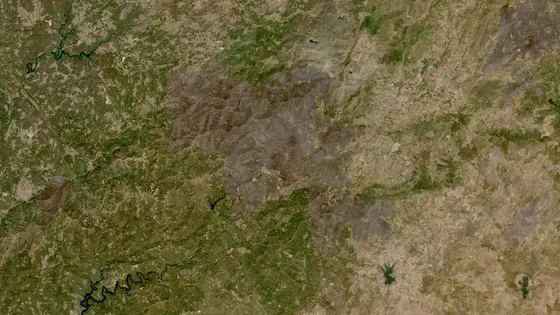 Superficie quemada del incendio de Arganil / Piódão vista por satélite