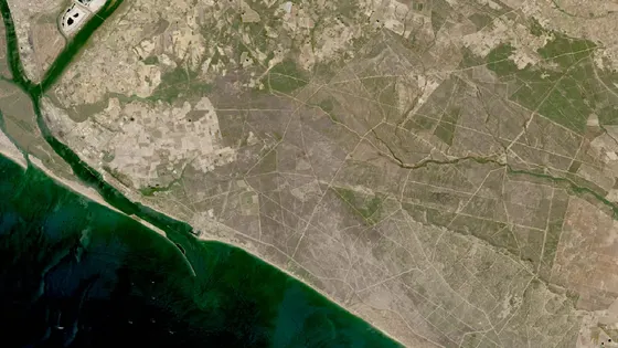 Superficie quemada del incendio de Moguer / Doñana vista por satélite