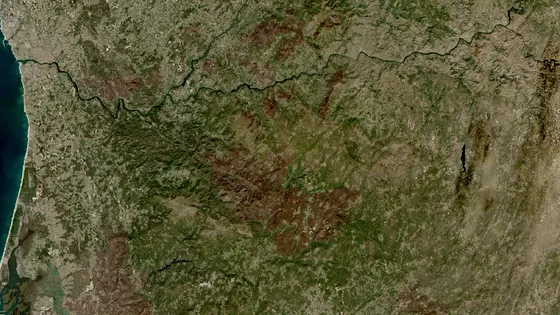 Superficie quemada del incendio de Vaga de setembro de 2024 (Castro Daire, Aveiro, Viseu) vista por satélite