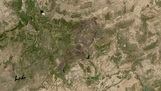 Superficie quemada del incendio de La Mierla (Sierra Norte de Guadalajara) vista por satélite