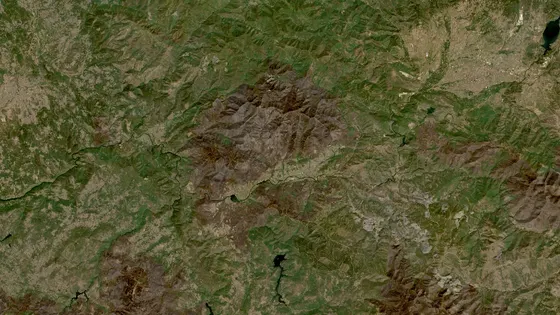 Superficie quemada del incendio de Larouco (Valdeorras) vista por satélite