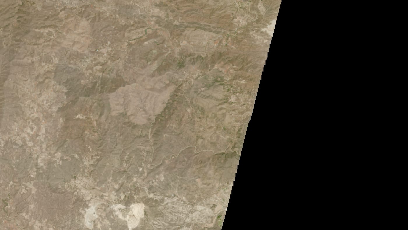 Imagen de satélite de la zona del incendio de los gallardos antes y después del fuego