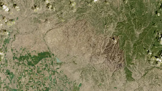 Superficie quemada del incendio de Luna (Cinco Villas) vista por satélite