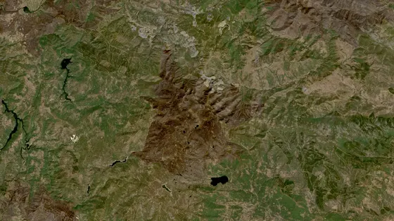 Superficie quemada del incendio de Porto de Sanabria vista por satélite