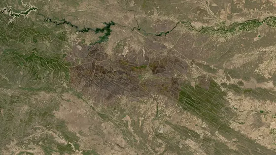 Superficie quemada del incendio de Sierra de la Culebra vista por satélite