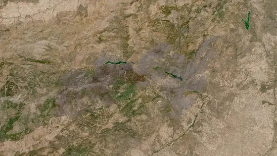 Superficie quemada del incendio de Sierra Oeste de Madrid vista por satélite