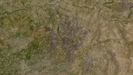 Superficie quemada del incendio de Trancoso (Freches) vista por satélite