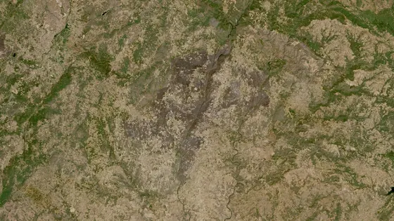 Superficie quemada del incendio de Valpaços (Ervões) / Mirandela vista por satélite