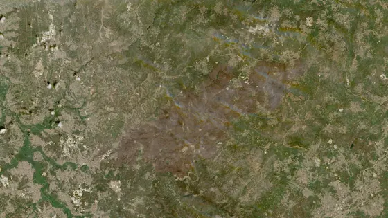Superficie quemada del incendio de Vouzela (Cambra / Caramulo) vista por satélite