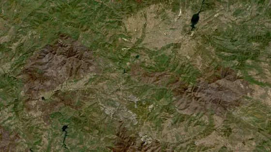 Superficie quemada del incendio de Yeres (Las Médulas) vista por satélite